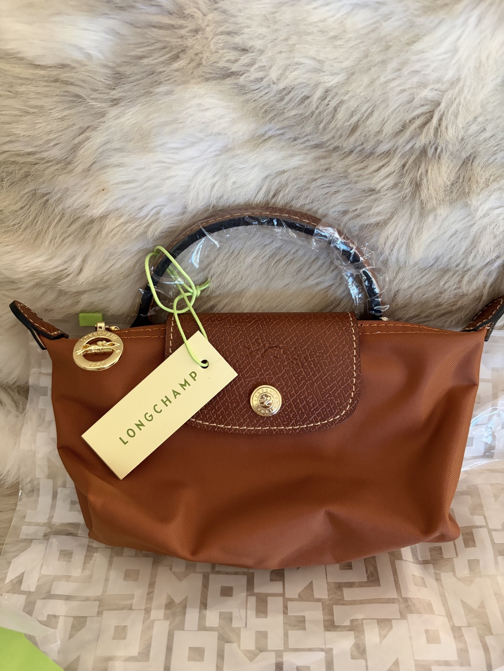 Longchamp LE PLIAGE ORIGINAL POUCH Cognac - Recycled canvas